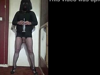 This bisexual crossdresser is using a pump to make himself bigger, part 4