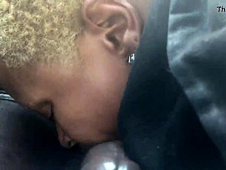 blonde bomber gives blowjob to big black cock in part 2