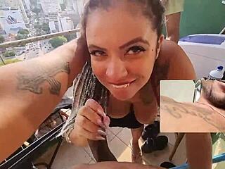 couple on balcony, i joined the fun