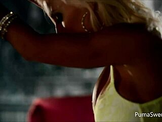 watch puma swede fuck her pussy with that glass dildo in lingerie