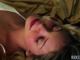 So, this petite blonde pornstar gets a messy finish on her backside