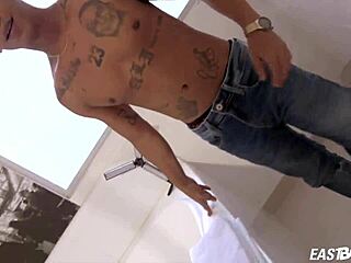 casting brett kollins, colombian twink with muscular body, big cock in hot handjob interview.