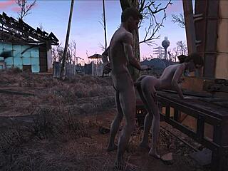 Fallout 4 Sanctuary Training with Brunette Slave in Action