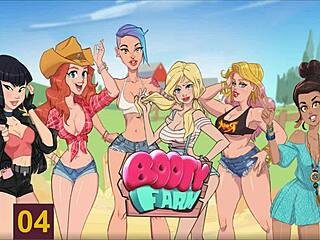 I played nutaku booty farm hentai game and flashed tits on ranch