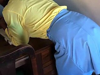 Nasty creampie under desk!