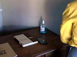 Nasty creampie under desk!