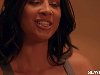 Does slayed curvy kylie fuck hot girlfriend leah with strap-on?