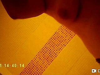 Spy cam catches nude tits in the shower, so hot!