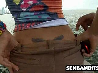 Does beautiful blue-eyed Latina teen fuck on vacation?