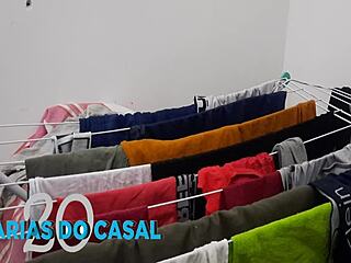 Outdoor voyeur catches wild group assfucking by the clothesline.