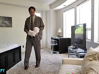 Boss catches new nanny Amia Miley not working properly