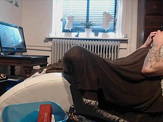 Sissy Crossdresser and Friend Share Intense Blowjob and Mouth Fuck