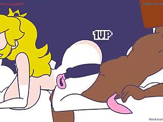 Princess Peach Rides BDC Big Dark Cock in Wild Action!