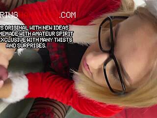 Sexy Santa Gives Hot Handjob In Pantyhose