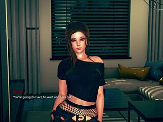 violet plays trick or treat with brunette friend