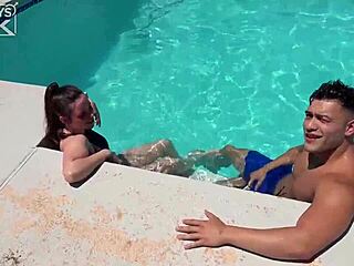 Big dick latino stud passionately loves big white teen booty