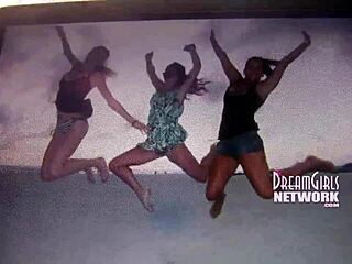 why are these shy first time flashers on florida beach?