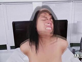 petite teen likes a huge cock in her small amateur wet pussy