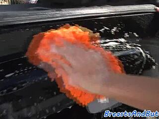 Busty Teen 18+ Rides Ass in Cowgirl and Gets Facial Outdoors