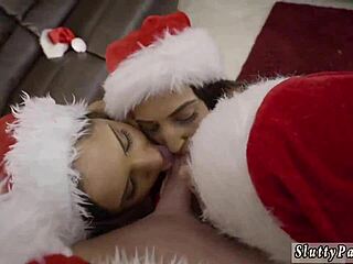 Caught jerking, first time teen 18+ bitches become santas