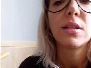 Smokin hot brunette babe in miniskirt teases private fetish