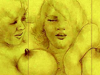 vintage erotic illustration from antique anime hentai cartoon