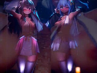 aqua from konosuba gets into some hentai action with her friends