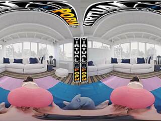 Yoga slut Violet Gems rides my cock hard in virtual porn