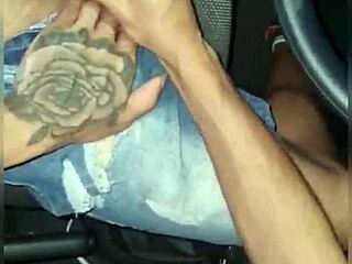 A passionate encounter unfolds on the busy transit route