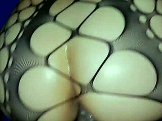 blonde babe with big ass creams on bbc in lingerie interracial