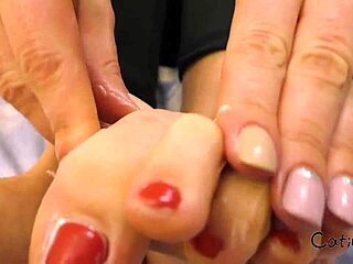 i play with my sexy feet and smear them with cream.