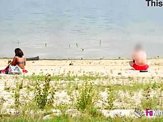 ebony babe seduces any guy by the lake