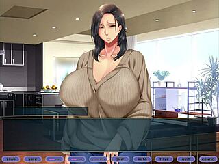 Milf Squeezes Tits In Anime Game