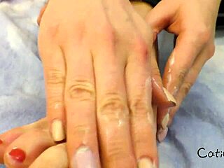 i play with my sexy feet and smear them with cream.