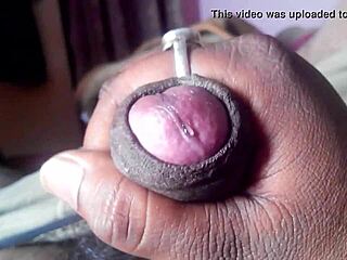 Black cock masturbation leads to huge cumshot