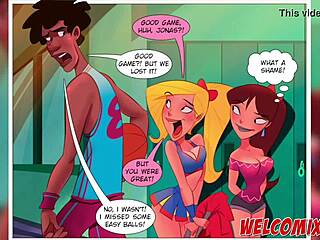 Szőke tini szembenéz a szörny farkával vad kosárlabda játék hentai akcióban. Totális perverzió!