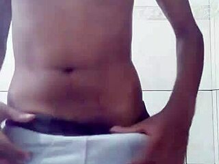 Young guy playing with his cock in sexy solo session