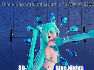 Blue K Nights featuring Cat Fate cosplay as adult Miku in 3D VR180.