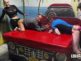 bisexual femdom foursome unfolds with lou nesbit. lia louise dominates the wild group action.