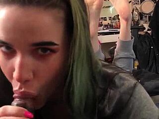 Glamorous mistress anal fucks male slave