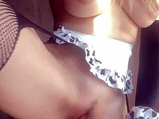 Using her favorite dildo for self-pleasure.