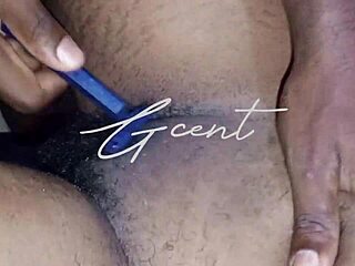 Shaving Vera's hairy pussy for happy ending massage?