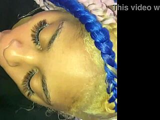 Ebony Slut Gives POV Blowjob on Webcam