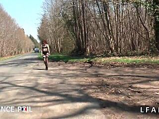 A beautiful whore in lingerie gets picked up on the roadside