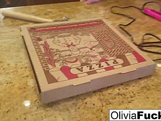 Olivia Austin anally fucks the late pizza girl Leya