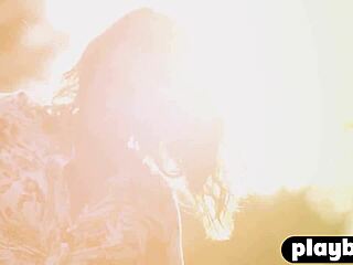 perfect small tits milf anetta keys strips hot outdoors for stunning posing