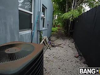 asian brunette bent over for doggystyle threesome