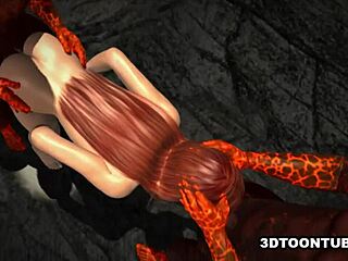 3d babe gets double penetrated by reptile cocks in all holes