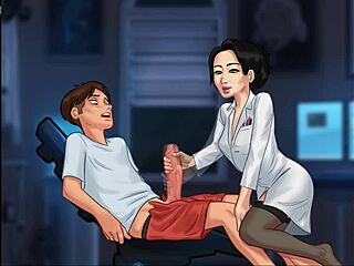 Summertime Saga 32 • Hot Asian Teacher Jerks Student Off