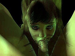 goth girl in wild 3d anime hentai close-up curvy action